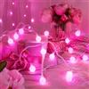 ENLACE Catena luminosa con sfere rosa, 3 metri, 20 LED, funzionamento a batteria, illuminazione decorativa d'atmosfera