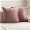 fashion home Pagano Federe Cuscini Decorative in Tessuto velluto Morbido, Set Copricuscini per Divano e Letto, misure 50x50, colore rosa, 2 pezzi