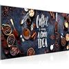 Runa Art Quadri Moderni Caffè Cucina 1 Pezzo Tela Non Tessuta Soggiorno Corridoio Coffee sala da pranzo Grigio Blu 041812a