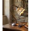 Generico Lumetto lampada da comodino a 1 luce in ferro battuto e ceramica realizzata e decorata artigianalmente a mano (Fiore)