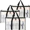Vuxava Grande borsa portaoggetti con coperchio, per riporre vestiti, borsa per trasloco con manico e cerniere, contenitore per biancheria da letto e vestiti, 3 pezzi, 35 l