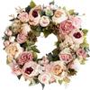 Generico Ghirlanda Primaverile per Porta d'Ingresso 40 cm, Fiori Artificiali, Decorazione per Porta, Finestra, Matrimonio, Soggiorno