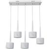 TEKHOME Lampadario Moderno 5 Luci LED CCT 3000K-6500K, Altezza Regolabile, Plafoniera Sospensione per Sala da Pranzo Cucina Soggiorno, Design Bianco Elegante B10
