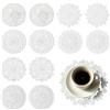 YinnFeen 12 Pezzi Centrini in Pizzo Bianco, 15 cm Tovagliette di Pizzo Vintage Rotonde, Centrini all'Uncinetto Rustici Artigianali per Tavolo Cucina Sala da Pranzo Matrimoni e Vasi