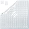 SRIWATANA Tappeto Doccia Antiscivolo con Ventose, 53x53cm incl. 2 ganchi, Lavabile in BPA Frei,Trasparente