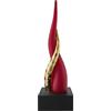 Bongelli Preziosi Corno Cornetto Portafortuna 20cm Rosso e Oro Base Nera Marmorino