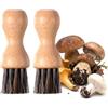 TIESOME 2 spazzole per verdure, funghi e funghi, per patate, in legno di faggio e crine di cavallo, per piatti, pentole e padelle (colore A)