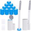 HIULLEN Set di 2 Scopino per WC Usa e Getta, Pulisci Water Usa e Getta, Scopino WC Monouso, Sistema di Pulizia del WC con 60 Ricariche Detergenti per Lavandino, Vasca da Bagno, Della