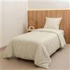 Sognoro Parure Copripiumino Singolo 155x200 Cotone 100%, con Federa 50x80 | 300 Fili, Raso di Cotone Morbido, 100% Cotone Pettinato, Lavabile in Lavatrice, Chiusura a Busta, Ideale per l'Autunno