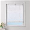 ESLIR Tenda a pacchetto senza fori, colore bianco, con occhielli, trasparente, con ganci a U, moderna, ricamata, beige, 80 x 140 cm, 1 pezzo