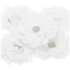 PATIKIL 3.5 Fiori di Chiffon, 5 Pz Fiori di Stoffa con Cristalli e Perle per Cucire Applicazioni per Abiti DIY Fasciature per Capelli Decorazioni per Matrimoni e Feste, Bianco