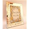 Generico NOZZE D'ORO 50°ANNIVERSARIO DI MATRIMONIO CORNICE PORTAFOTO ARGENTO PVD cm25x20x2 CON CUORI FOTO cm18x13 -> TUO IN 24/48 h