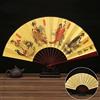 YQHWLKJ Ventaglio di bambù Vintage da 10 Pollici Ventaglio Pieghevole in Tessuto di Seta Modello Art Craft Wedding Dance Ventaglio a Mano