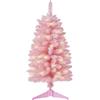 HomeKaren Albero di Natale artificiale pre-illuminato, 90 cm, alimentato a batteria, da scrivania, con 50 LED e 160 rami, mini decorazione per interni ed esterni