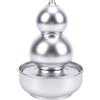 Yusat Fontana D'acqua da Tavolo Gourde, Fontana D'acqua da Scrivania Feng Shui con Luce LED e Alimentazione USB per la Casa, l'ufficio e il Soggiorno (Argento)