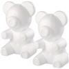 Amosfun 2 Pezzi in Schiuma a Forma di Orso, in polistirolo, espanso a Forma di Orso, Bianco, Fai da Te, per Fiori, arrangiare, Regalo per Bambini, Decorazione per Feste