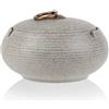AF-WAN Posacenere in ceramica retrò, con coperchio, per esterni, semplice posacenere per la casa e l'ufficio (11 x 7,2 cm) (grigio)