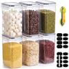 Pacffcc 2L Contenitori Alimentari Per Cereali Ermetici 6 pezzi,Senza BPA,Contenitore Alimentari per Dispensa,Credenza per conservazione di Farina,Riso e Cereali,Sicuro nel Microonde e Lavastoviglie
