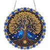 QENSPE Perla Cristallo Ciondolo con Pittura Diamante - Albero della Vita | Speciali Artistica 3D Perline Strass a Forma di Perla, Regalo Artigianale, Decorazione per Finestre, Pareti, Porte e Aalberi
