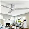 Sofucor 132 cm Ventilatore da Soffitto in Legno Massiccio, Telecomando | 6 Velocità, Timer, Motore DC Silenzioso, per Soggiorno, Cucina, Camera da Letto