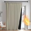 Deconovo Tenda Oscurante Termica Doppio Strato con Fettuccia, Pesante Isolante Antivento per Freddo e Caldo, per Finestre e Porte, 140x160 cm, Beige Chiaro, 1 Pezzo - Oeko-Tex® Standard 100