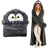 Ruioomeep Coperta portatile, regalo a forma di pinguino, regalo per donne, morbida coperta da divano, 150 x 130 cm, regalo caldo per donne e ragazze
