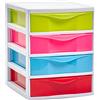 Acan Tradineur - Cassettiera guadiana da tavolo, con 4 cassetti, torre di stoccaggio, armadio, bagno, ufficio, prodotto in Spagna (Multicolore, 22,5 x 18 x 21,5 cm)