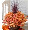 florisso Piante finte artificiali per esterni, autunno e autunno, 12 fasci di seta sintetica arancione giallo mamme margherite look reale resistente ai raggi UV per esterni, casa, portico, patio fioriera