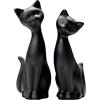 QIANLING 2 pz Figurine di Gatto Nero in Porcellana, Decorazioni per la casa Mini Figurine di Gattino Nero Opaco, Regalo per gli Amanti dei Gatti, Adatto per la Decorazione di Interni o Regalo di Nozze