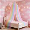 KEORHEZ Baldacchino per Letto Bambina (60 × 250 × 1200cm) Con Ganci Singoli, Tessuto Lavabile Tenda Letto Bambini, Maglia Fine Come Protezione Dalle Zanzare, Per Campeggio, Viaggi E Casa