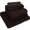 Betz 5 pezzi set di asciugamani NICE Pack 100% cotone 1 asciugamano per la doccia 2 asciugamani per le mani 1 asciugamano per gli ospiti 1 guanto da bagno (marrone scuro)