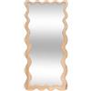 ATMOSPHERA CREATEUR D'INTERIEUR Atmosphera - Specchio da parete Brooke Beige, 100 x 48 cm, cornice in legno ondulato - Per corridoio, camera da letto, soggiorno
