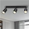 LteelDay Faretto da Soffitto Nero Opaco GU10 a 3 Luci | Lampada da Muro Regolabile | Faretto 3 luci.Senza Lampadine.Portalampade GU10 e cavi in rame certificati VDE. Messa a terra sicura a 3 poli L/N/PE.