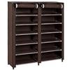 Generic Scarpiera in Tessuto Marrone 120x30x110 cm, Organizer Porta Scarpe a Più Ripiani con Copertura, Struttura in Acciaio Inossidabile, Scaffale Salvaspazio per Ingresso, Camera e Cabina Armadio