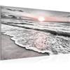 Runa Art Quadro Tramonto Spiaggia Moderni Murale - Made in Germany - Paesaggio Grigio Rosa Soggiorno 023714b