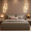 TEKHOME Applique da muro LED 32W moderna rettangolare, luce bianca regolabile 3000K-6500K, lampada da parete per camera da letto soggiorno, disponibile in Bianco e Nero AQ25 (BIANCO)