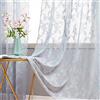 MIULEE Tende di Pizzo-Tende Grigio Chiaro per Finestre in Pizzo Trasparente Ricamate Floreali per Camera da Letto Soggiorno, Tenda Ricamate con Occhielli, 2 Pezzi Tenda， 2 X150x260cm(LxA)