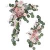 LKPOMI Set di 2 Fiori Ad Arco per Matrimonio, Fiore di Rosa Artificiale, Composizione Floreale per Matrimonio, Cerimonia di Benvenuto, Segno e Sfondo del Ricevimento, Decorazione Floreale(Champagne)
