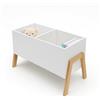 Relaxdays Libreria per bambini, 2 scomparti aperti, giocattoli e libri, scaffale HLP: 40 x 66,5 x 34,5 cm, bianco/natur.