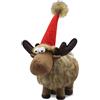 Godeufe Figurina di Renna di Natale, Decorazioni Natalizie Gnomo Slitta Peluche Natalizio Home Decor per Casa Cucine 32cm (Marrone)