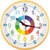 Kiddus Orologio da Parete Bambini per Imparare l'Ora, Orologio Educativo 30cm con Lancette Scritte Ora e Minuto, Decorazione Cameretta Bimbo e Bimba, Silenzioso, Pedagogico Colorati per Scuola e Casa
