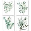 CREATCABIN 4pz Pianta Botanica Stampe d'Arte da Parete Decorazioni per Piante Dipinti Foglia Verde Immagini su Tela Foglie Boho Art Disegno Poster Decorazione da Parete per Casa Camera Letto 25x20cm