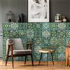 LWLFC Piastrelle Adesive Cucina 20X20Cm Fiori Blu E Gialli Mattonelle Adesive Cucina,Piastrelle Adesive Muro,Pavimento Pvc Adesivo,Carta Da Parati Adesiva Muro,Piastrelle Bagno