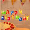 ENLACE Catena luminosa a LED Happy Birthday con 13 LED, colorata per decorazione di feste di compleanno per bambini, funzionamento a batteria