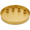 MIJOMA - Vassoio rotondo in metallo Ø 25 cm, ideale per l'Avvento e la decorazione quotidiana, verniciato a polvere, con 4 portacandele magnetiche per candele Ø 2 cm, organizzato individualmente (oro)