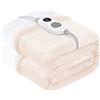 Warmrest Coperta Elettrica Matrimoniale Flanella Sherpa 130x180cm, 6 Impostazioni di Calore, Da 1 a 10 ore di auto-off, Protezione contro il Surriscaldamento, Lavabile in lavatrice Beige