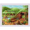 RIOLIS 1904 Colline verdi Kit Punto Croce Contato 40 x 30 cm | Aida Zweigart 14 ct bianca, 18 colori lana/acrilico, per Livello Intermedio, schema e ago inclusi, kit da ricamo idea regalo