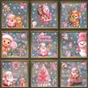 Funklu 182 immagini per finestre natalizie, autoadesive, per finestre di Natale, riutilizzabili, in PVC, fiocchi di neve, per finestre invernali, decorazioni natalizie (rosa)