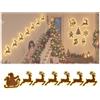 Endyniner Decorazioni murali LED a forma di renna, decorazione luminosa per Natale | Decorazione natalizia in legno 3D luminosa a forma di renna - Retroilluminazione calda da staccare e incollare - Decorazione
