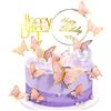 HNLMZ Farfalla Cupcake Topper Decorazioni,22 PCS Happy Birthday Cake Topper,Ragazza Decorazione Festa di Compleanno,per Feste di Compleanno, Matrimoni, Decorazioni Murali(Rosa)